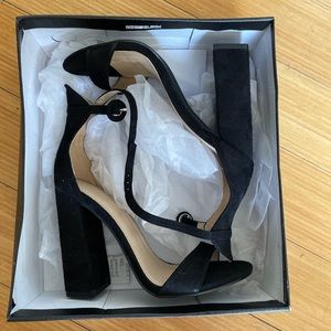 Black suede heels